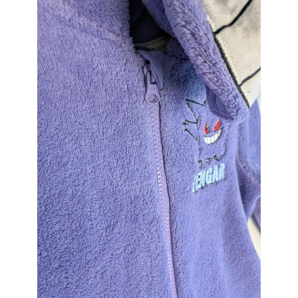 Boys Gengar Pokemon Hood Fleece Bodysuit Kids 5-6 (Fits A Little Small) Pajamas